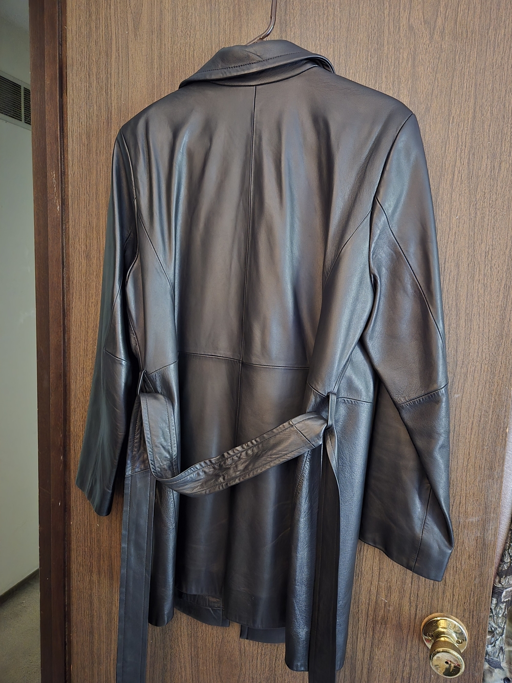 Vintage Valerie stevens Black Leather Longline Jacket - Picture 4 of 4